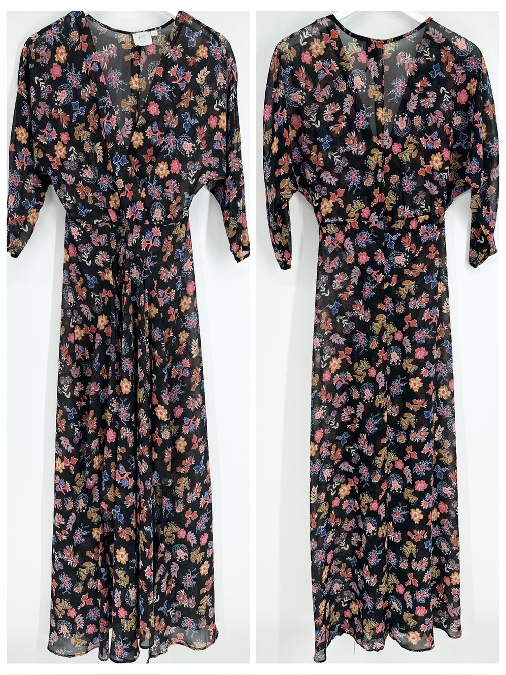 Anthropologie HD in Paris Varina sheer chiffon maxi dress floral